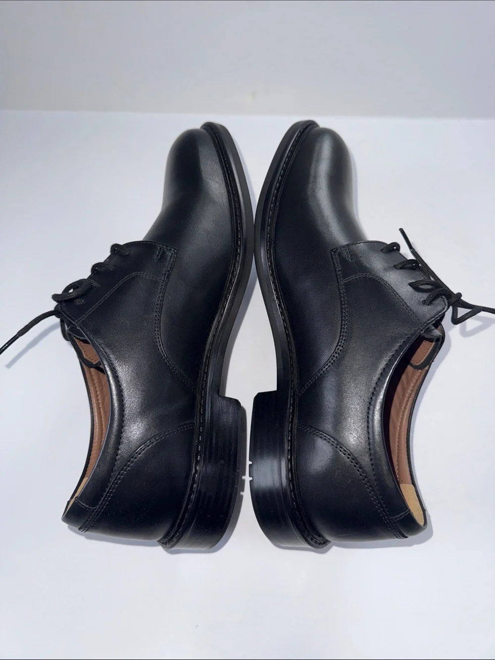 Johnston & Murphy Black Leather Derby Shoes